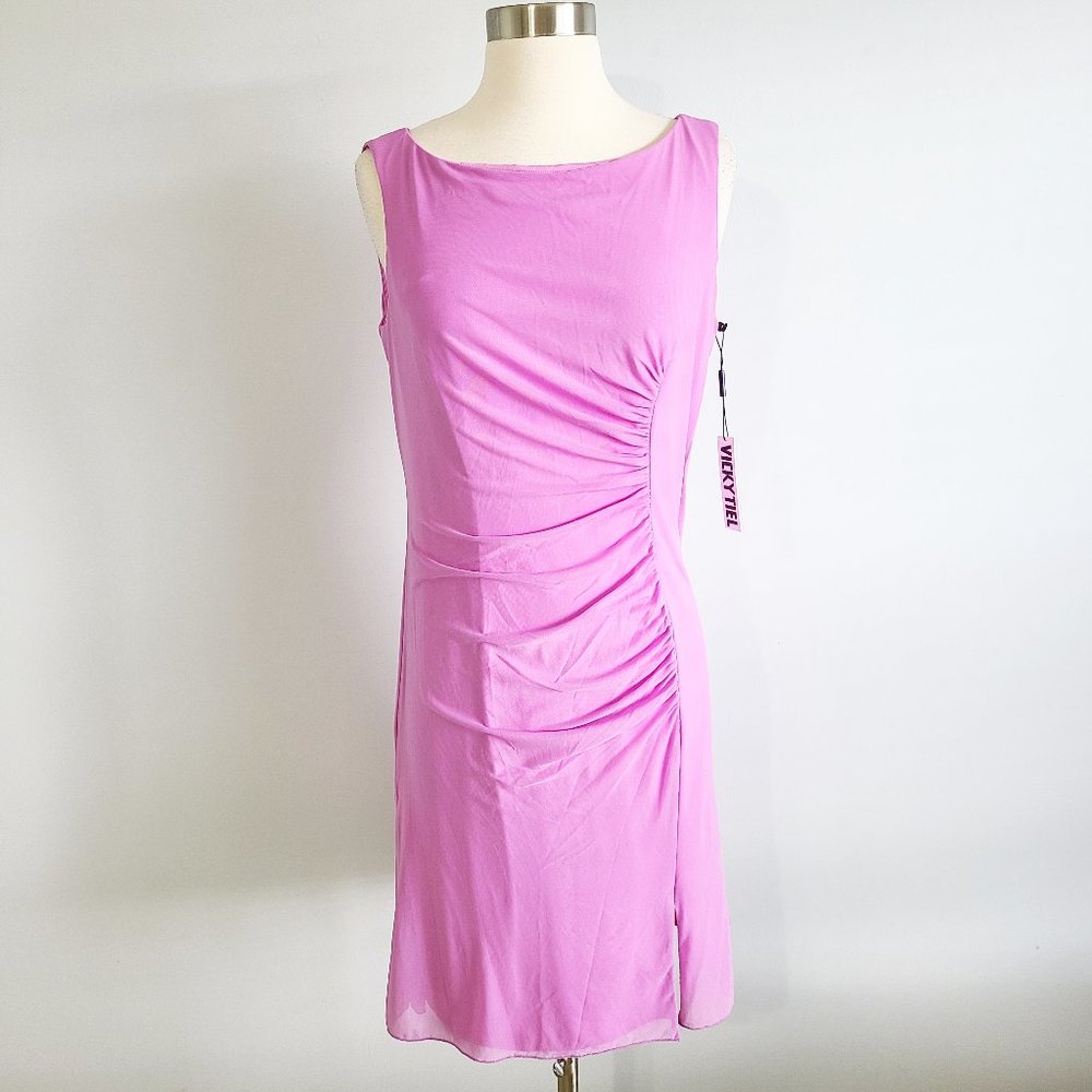Vicky Tiel lavender draped dress